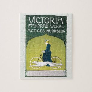 Antieke Art Nouveau, Victoria Fahrrad Werke, Rehm Legpuzzel