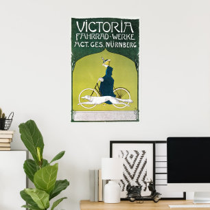 Antieke Art Nouveau, Victoria Fahrrad Werke, Rehm Poster
