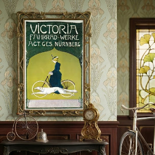 Antieke Art Nouveau, Victoria Fahrrad Werke, Rehm Poster