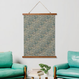 Antieke Arts-and-crafts-tegelblauw papegaai-behang Hangend Wandkleed