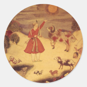 Antieke astronomie, antiek Aziatische hemelse kuns Ronde Sticker