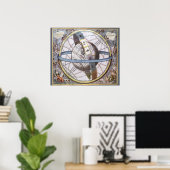 Antieke astronomie, hemelplanisfeer Dierenriem Poster (Thuiskantoor)