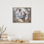 Antieke astronomie, hemelplanisfeer Dierenriem Poster (Keuken)