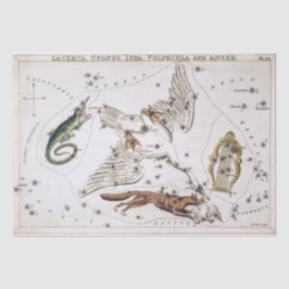 Antieke astronomische hemelkaart tissuepapier
