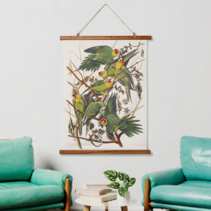 Antieke Audubon Carolina Parkiet Vogel Kunst Hangend Wandkleed
