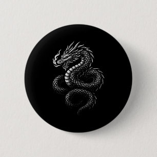 Antieke Aziatische Draak Ronde Button 5,7 Cm