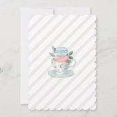 Antieke baby theepartij Franse Macaron & Bloemen Kaart (Achterkant)