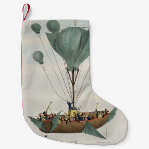 Antieke ballon luchtschip kunstwerk kleine kerstsok