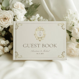 Antieke Barok Gouden Crème Trouw- Gastenboek