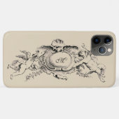 Antieke Barok Rococo Cherubs Monogram Sjabloon Case-Mate iPhone Case (Achterkant (horizontaal))