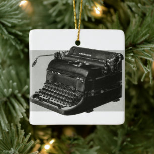 Antieke bedrijf, handmatige schrijfmachine voor an keramisch ornament