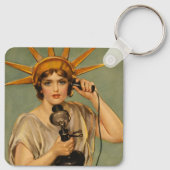 Antieke Beeld van de Vrijheid, Wereldoorlog I Patr Sleutelhanger (Achterkant)