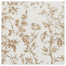 Antieke beige bloemranken toile stof