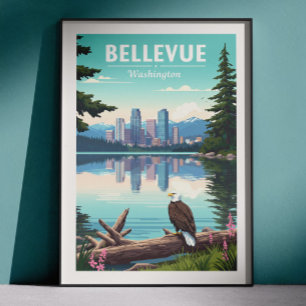 Antieke Bellevue Washington Poster