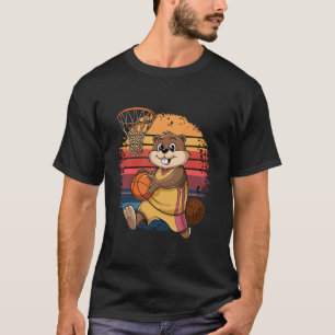 Antieke bever speelt basketbal bever liefhebbers b t-shirt