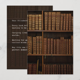Antieke Bibliotheek Wenskaart om te Cadeau met een Kaart