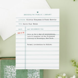 Antieke Bibliotheekkaart Trouw 'Save the Date' Save The Date