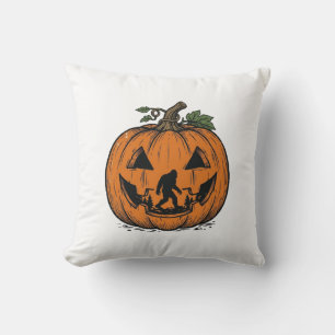Antieke Bigfoot Pompoen Halloween Vector Ontwerp_1 Kussen