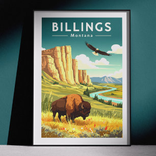 Antieke Billings Montana Poster