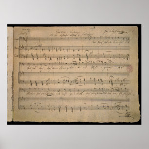 Antieke bladmuziek, Lied van de oude man, 1822 Poster