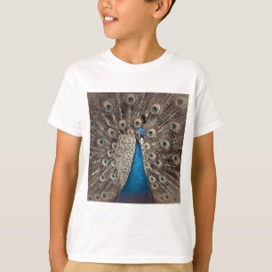 Antieke Blauwe Pauw T-shirt