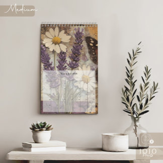 Antieke bloem vlinder kalender