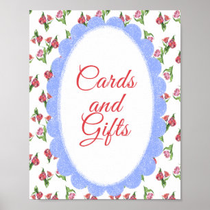 Antieke bloemen baby shower Kaarten & Cadeaus Poster