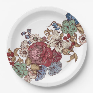 Antieke bloemencocktailservetten met opschrift papieren bordje