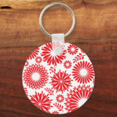 Antieke bloemensleutelhanger rood sleutelhanger (Voorkant)