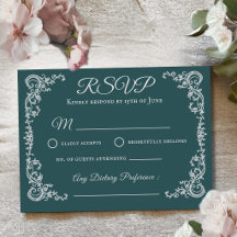 Antieke bloemenuitnodigingskaart met monogram voor