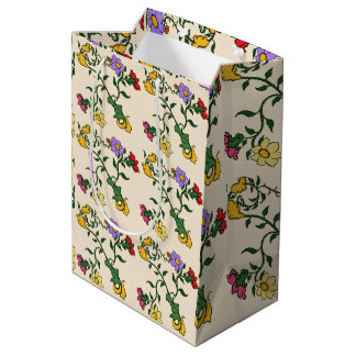 Antieke bloemige elegante botanische cadeautas