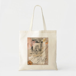 Antieke bloemige romantiek collage Riverside Tote Bag