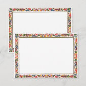 Antieke bloemrand RSVP-kaartsjabloon RSVP Kaartje (Voorkant / Achterkant)