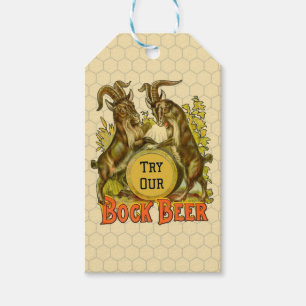 Antieke Bockbierposter: Oude Geit Saloon Bar Cadeaulabel