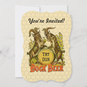 Antieke Bockbierposter: Oude Geit Saloon Bar Kaart