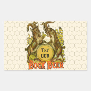 Antieke Bockbierposter: Oude Geit Saloon Bar Rechthoekige Sticker