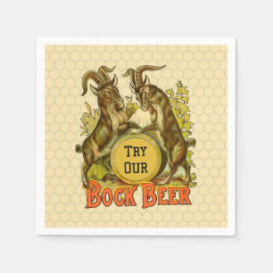 Antieke Bockbierposter: Oude Geit Saloon Bar Servet