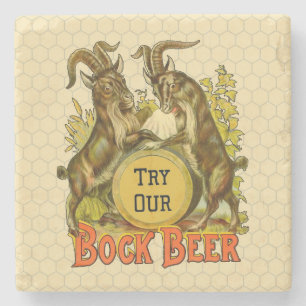 Antieke Bockbierposter: Oude Geit Saloon Bar Stenen Onderzetter