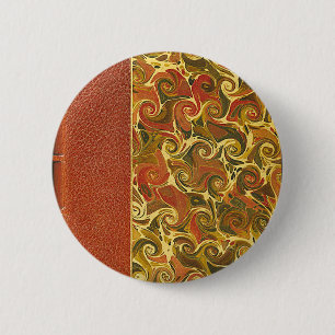 Antieke Boekomslag, Sierlijke Spiraalpatroon Ronde Button 5,7 Cm