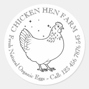 Antieke boerderij kip eierdoos ronde sticker