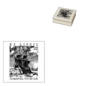 Antieke boot aangepast Ex Libris bibliotheekboek   Rubberstempel (Gestempeld)