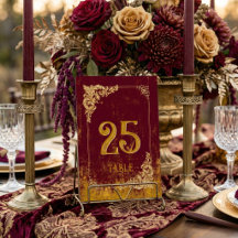 Antieke Bordeaux Rood en Gouden Elegantie