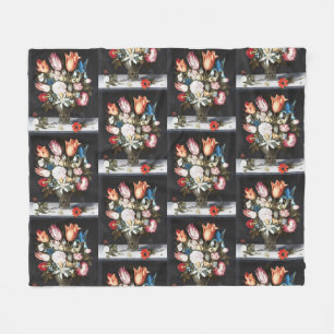 Antieke Bosschaert Hollandse Tulpen en Rozen Kunst Fleece Deken