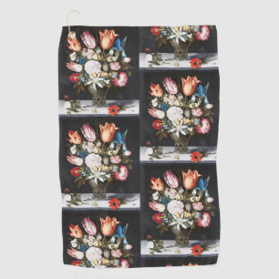 Antieke Bosschaert Hollandse Tulpen en Rozen Kunst Golfhanddoek