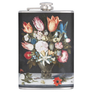 Antieke Bosschaert Hollandse Tulpen en Rozen Kunst Heupfles