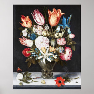 Antieke Bosschaert Hollandse Tulpen en Rozen Kunst Poster