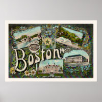 Antieke Boston Frog Pond Print