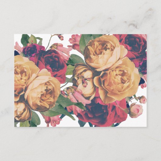 Antieke botanische fuif trouwreceptiekaart informatiekaartje (Achterkant)