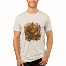 Antieke botanische herfst Halloween heren T-shirt
