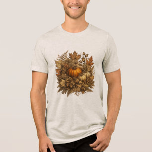 Antieke botanische herfst Halloween heren T-shirt